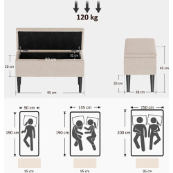 Bancheta Homcom 838-417V00CW (Beige/Black) Thumb