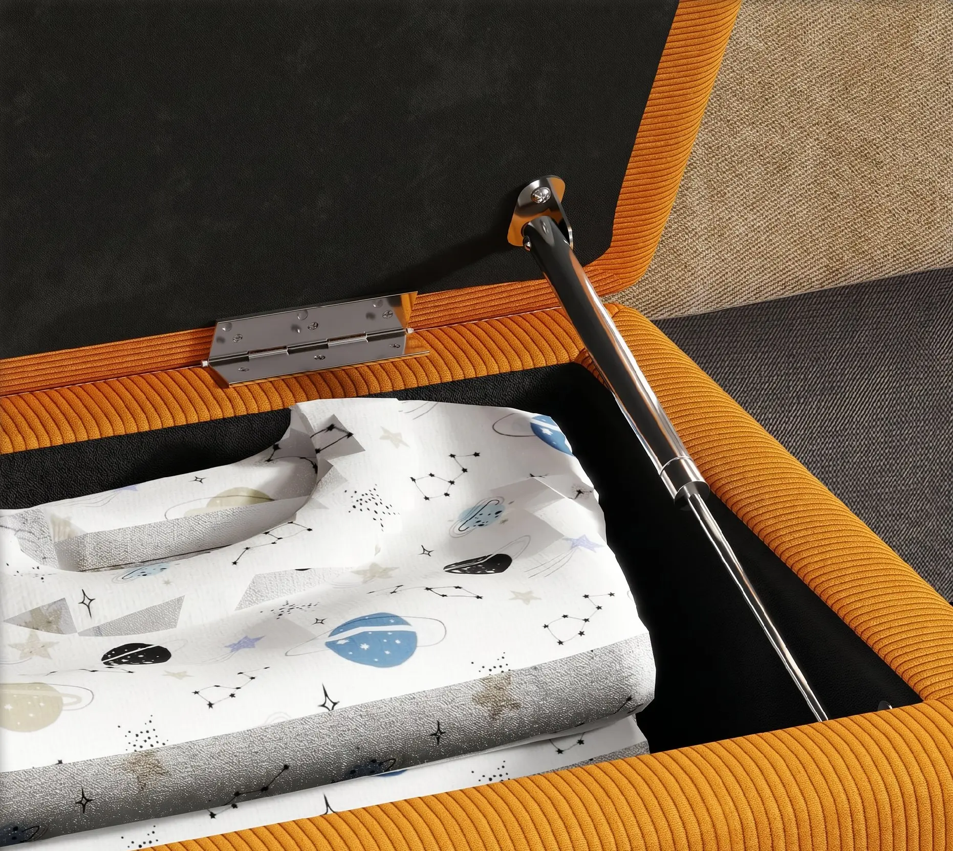 Банкетка Homcom 838-417V01OG (Orange) - 6