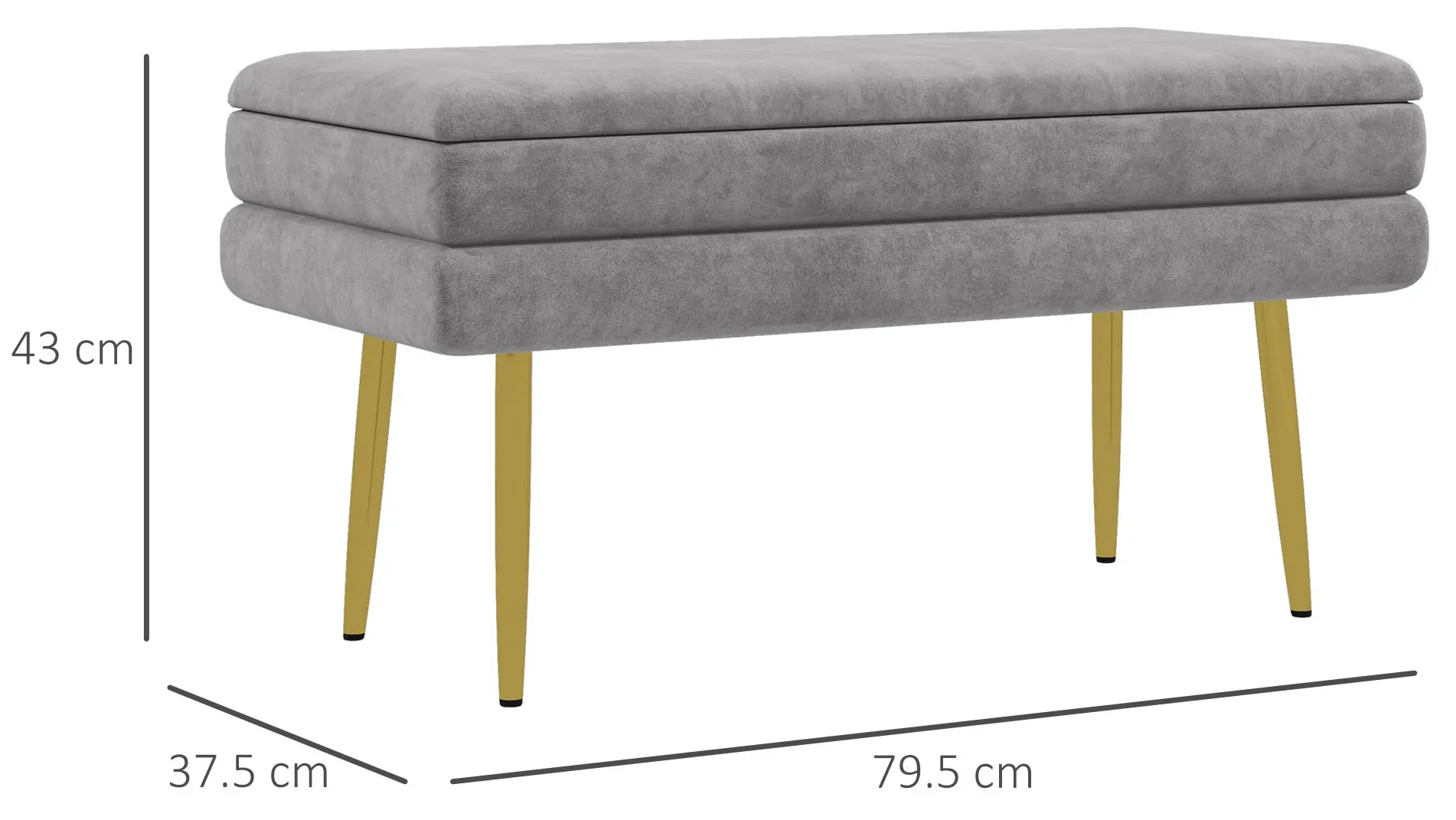 Bancheta Homcom 838-438V00GY (Grey) - 4