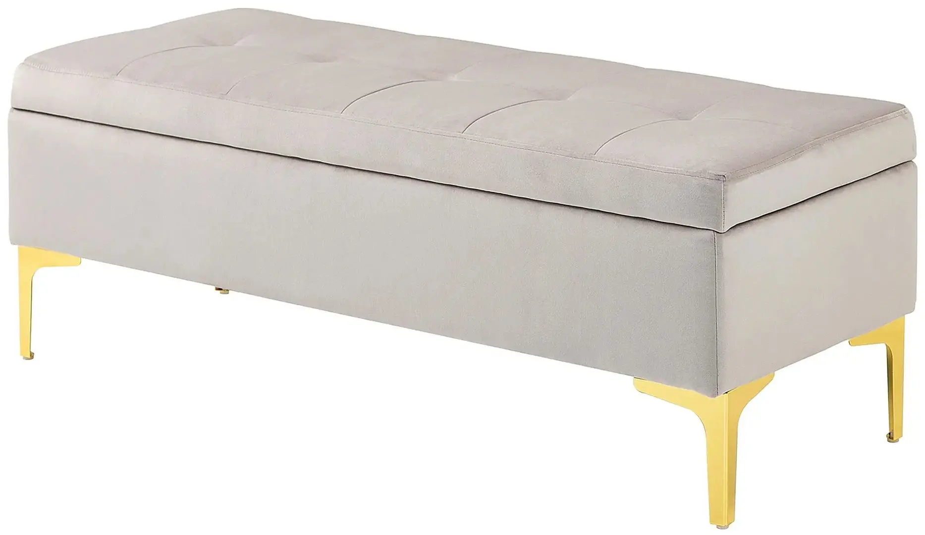 Bancheta Homcom 838-449V01LG 120x44x44 cm (Light Grey/Gold)