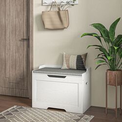 Bancheta Homcom 838-466V00WT 75x40x56 cm (White/Grey)