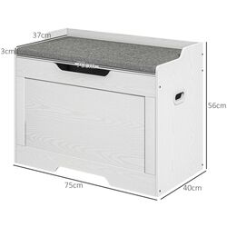 Банкетка Homcom 838-466V00WT 75x40x56 cm (White/Grey) Thumb