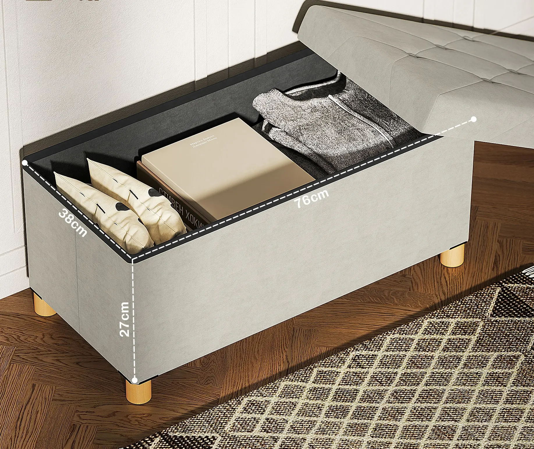 Bancheta Homcom 838-471V00CW (Cream White) - 5