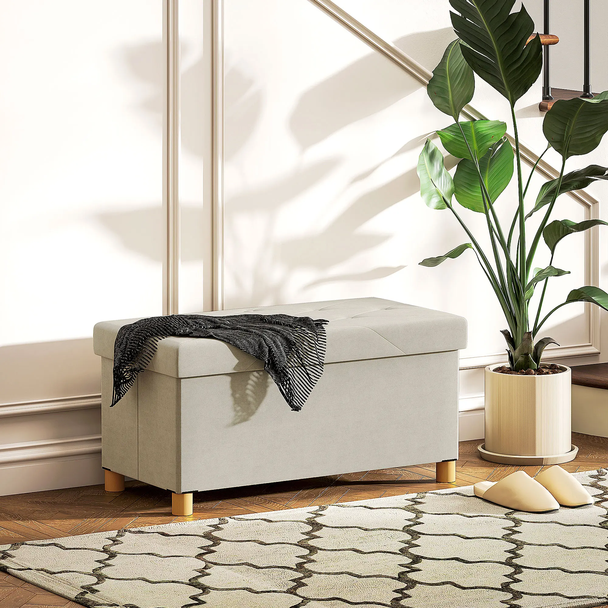 Bancheta Homcom 838-471V00CW (Cream White) - 9