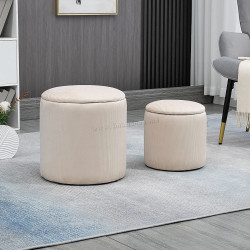 Комплект пуфов Homcom 838-273V00WT (White)