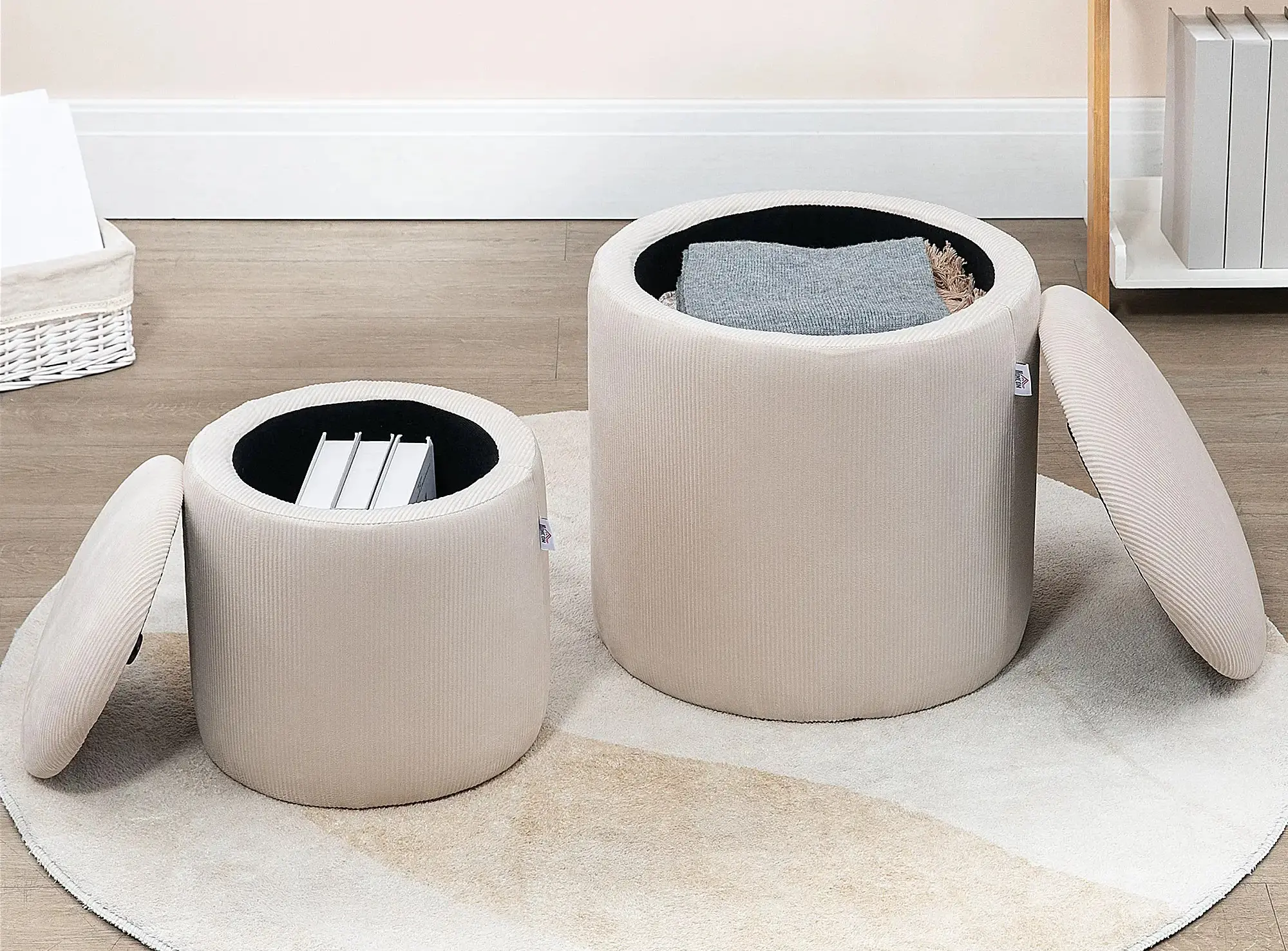 Комплект пуфов Homcom 838-273V00WT (White) - 5