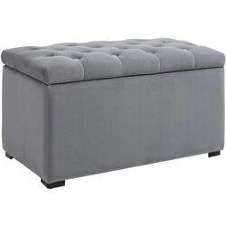 Set bancheta + 2 pufuri Homcom 833-160GY 75x40x42 cm (Pearl Grey) Thumb