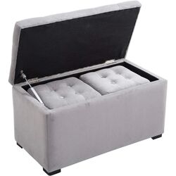 Set bancheta + 2 pufuri Homcom 833-160GY 75x40x42 cm (Pearl Grey) Thumb