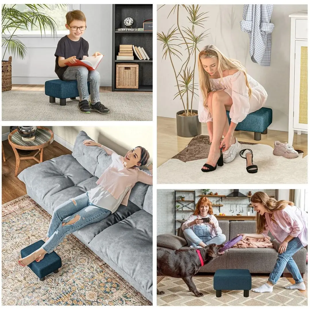 Пуф Homcom 833-666V80BU 40x30x24 (Dark Blue/Black) - 8