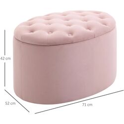 Пуф Homcom 838-176PK 71x52x42 cm (Pink) Thumb