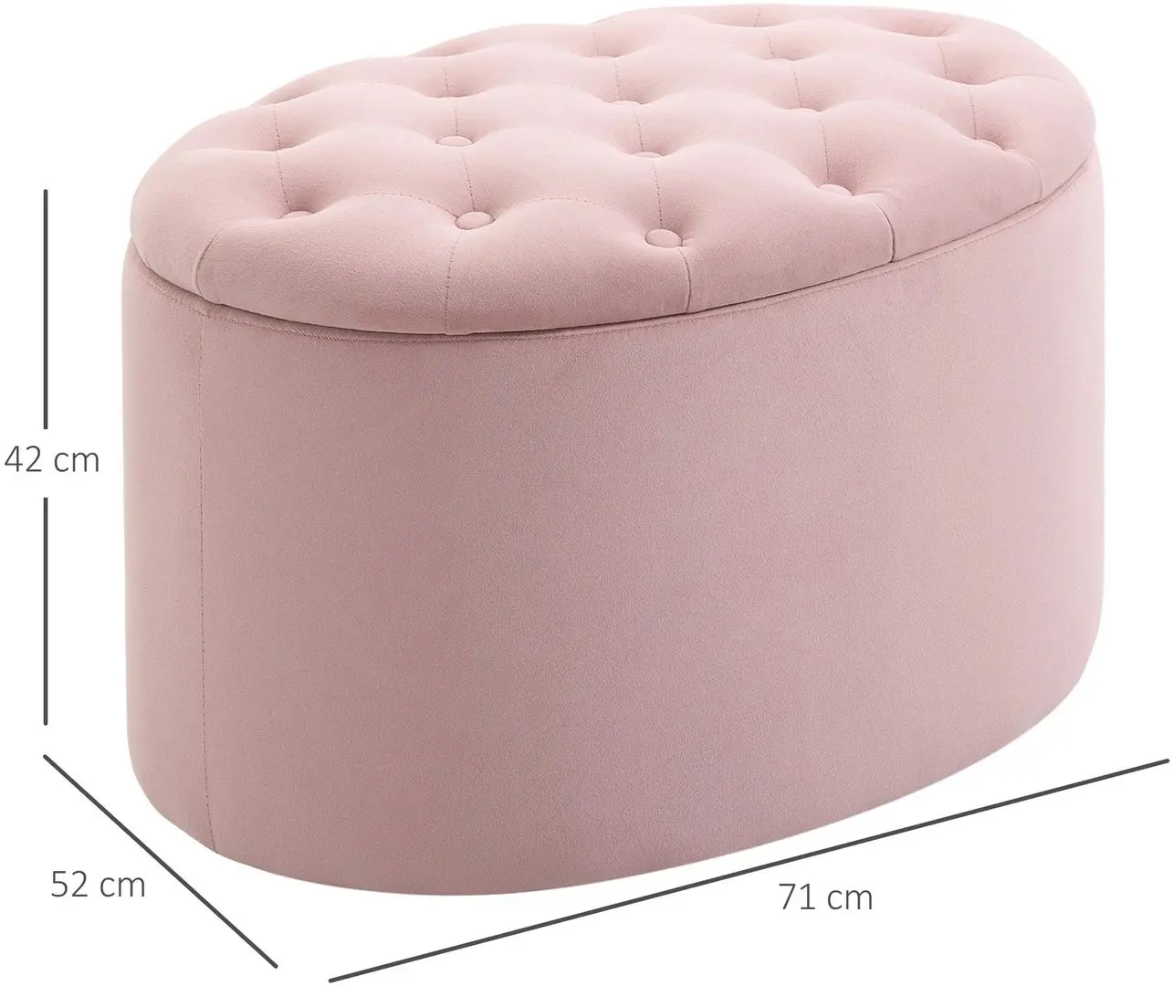 Пуф Homcom 838-176PK 71x52x42 cm (Pink)