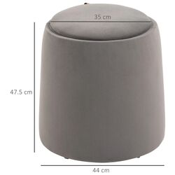 Puf cu tava Homcom 838-270V00CG 44x47 cm (Dark Grey) Thumb