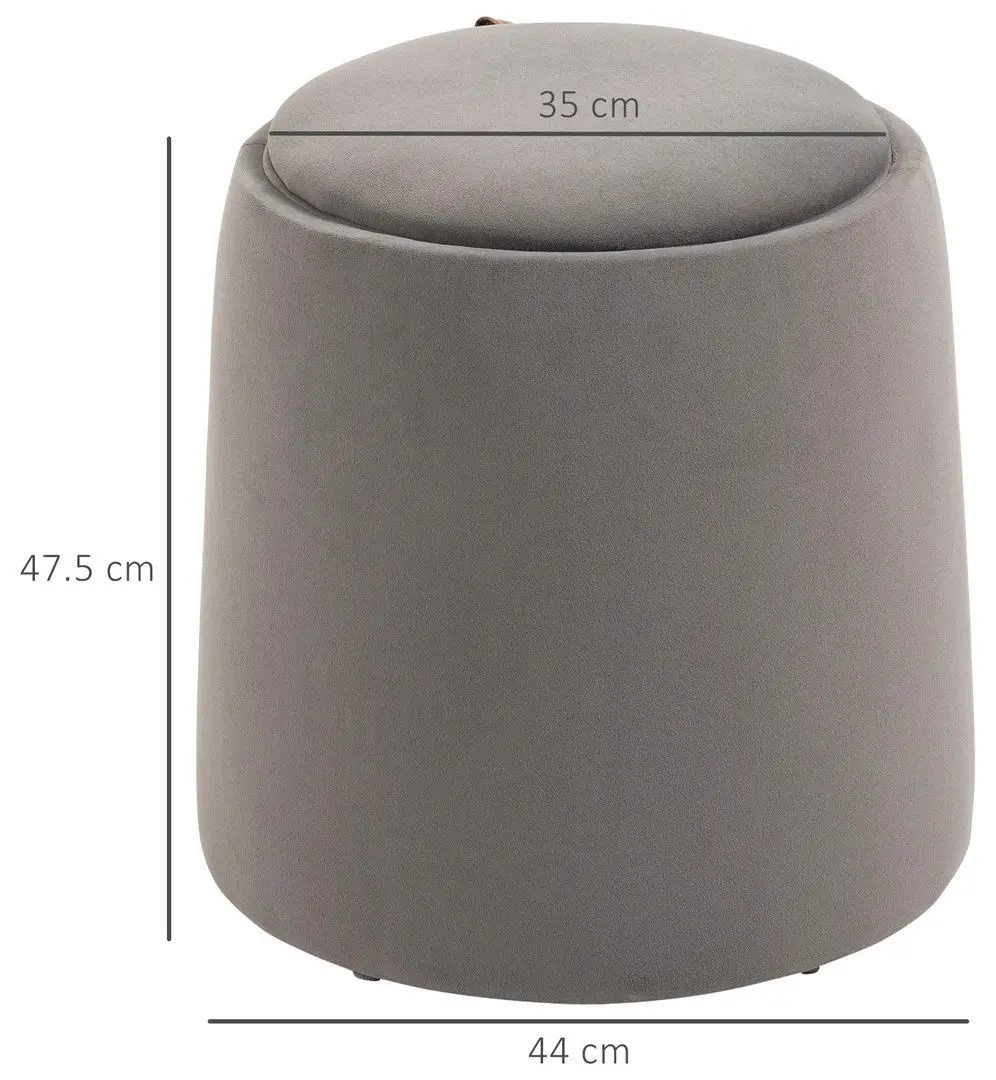 Puf cu tava Homcom 838-270V00CG 44x47 cm (Dark Grey)