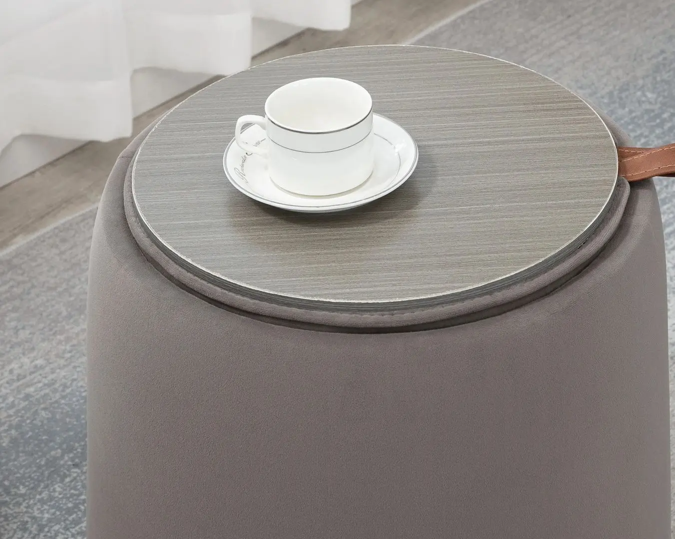 Puf cu tava Homcom 838-270V00CG 44x47 cm (Dark Grey)