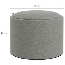 Пуф с подносом Homcom 838-435V80GY 56x56x42 cm (Grey) Thumb