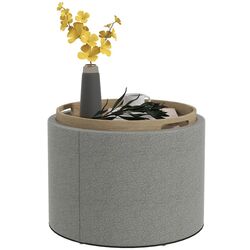 Пуф с подносом Homcom 838-435V80GY 56x56x42 cm (Grey) Thumb