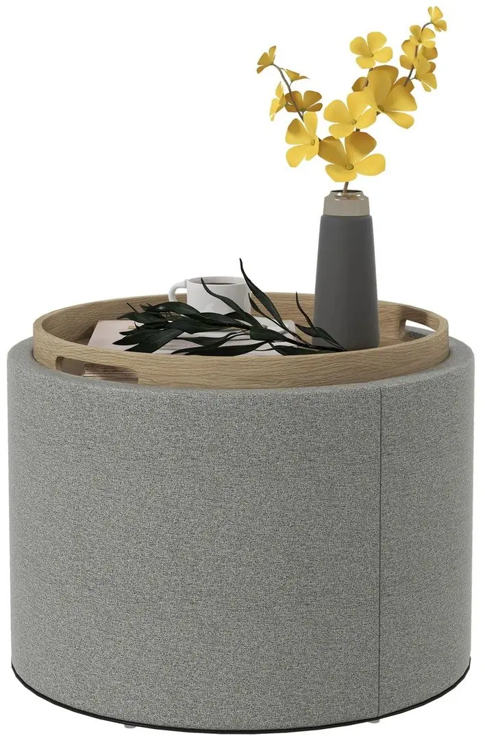 Пуф с подносом Homcom 838-435V80GY 56x56x42 cm (Grey)