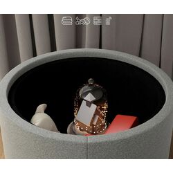 Пуф с подносом Homcom 838-435V80GY 56x56x42 cm (Grey) Thumb