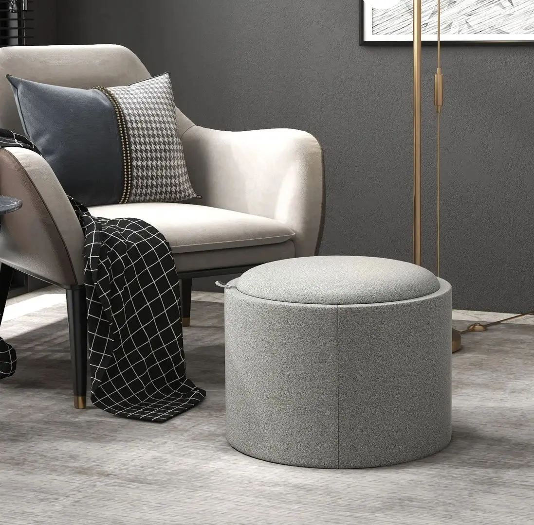 Пуф с подносом Homcom 838-435V80GY 56x56x42 cm (Grey)