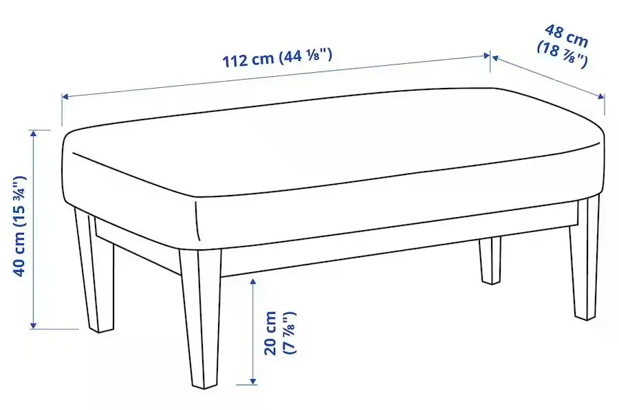 Bancheta Ikea Ekenaset (Kelinge Gri-Turcoaz)