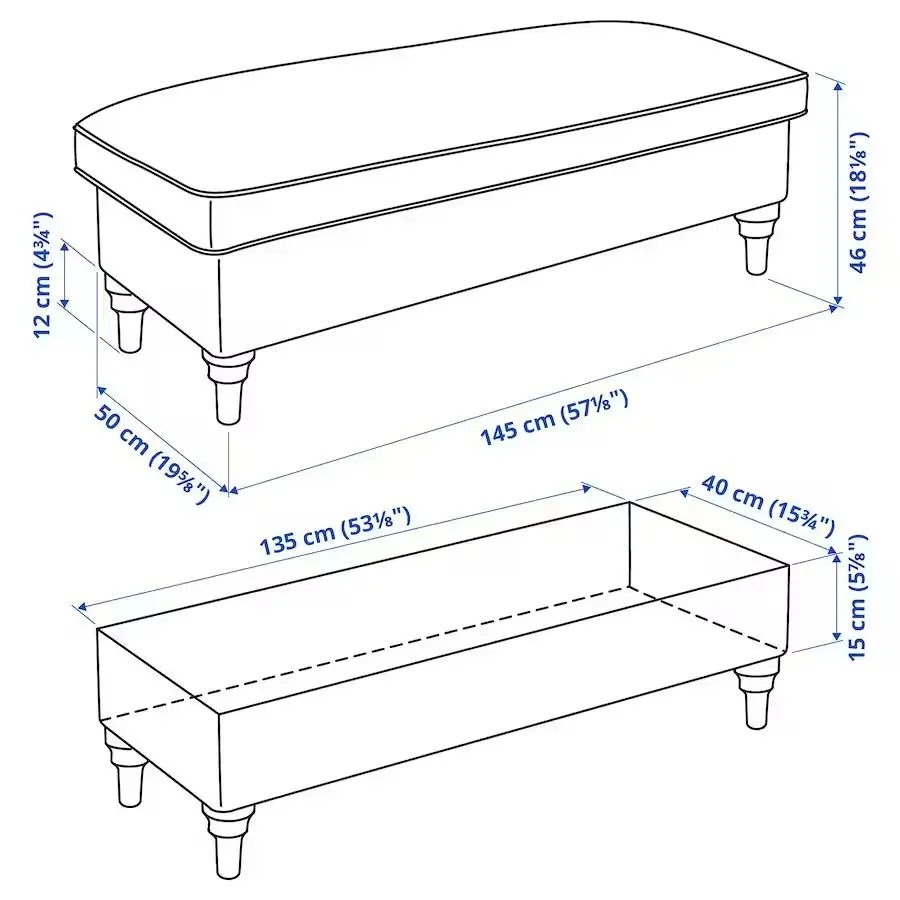 Bancheta Ikea Esseboda (Knaback Antracit/Mesteacan)