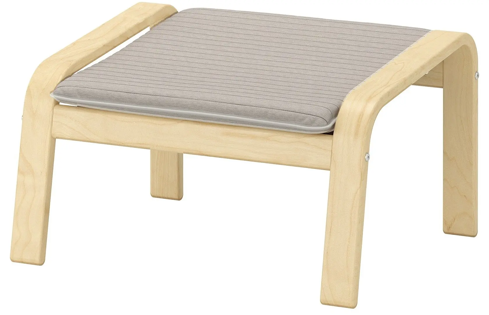 Пуф Ikea Poang/Knisa (Березовый шпон/Светло-бежевый)