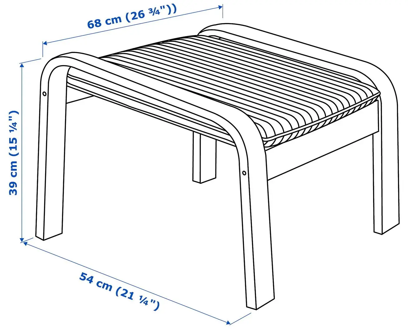 Пуф Ikea Poang/Knisa (Березовый шпон/Светло-бежевый) - 4