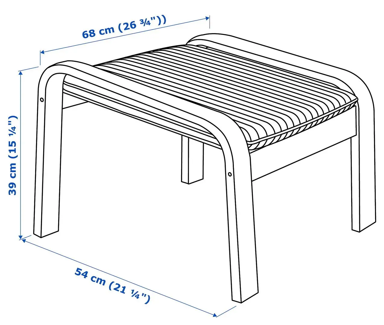 Puf Ikea Poang (Furnir Stejar Alb/Rockneby Multicolor) - 2