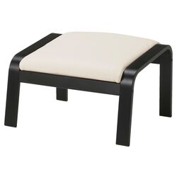 Puf Ikea Poang (Negru-maro/Glose Ecru)