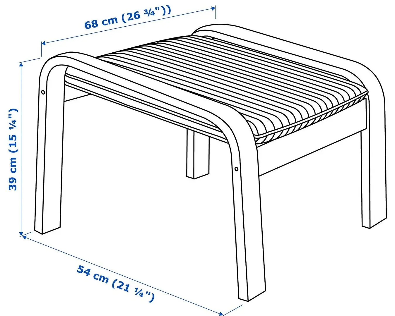 Пуф Ikea Poang (Черно-коричневый/Глосе Белый С Оттенком)