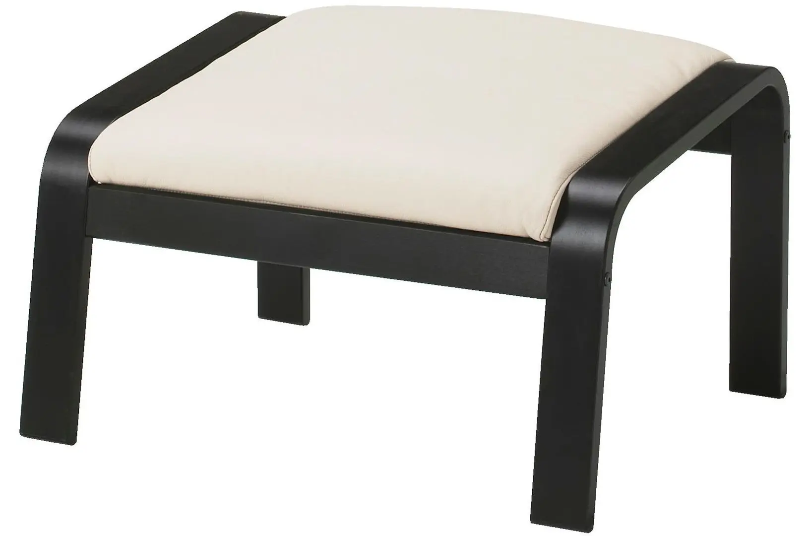 Пуф Ikea Poang (Черно-коричневый/Глосе Белый С Оттенком)