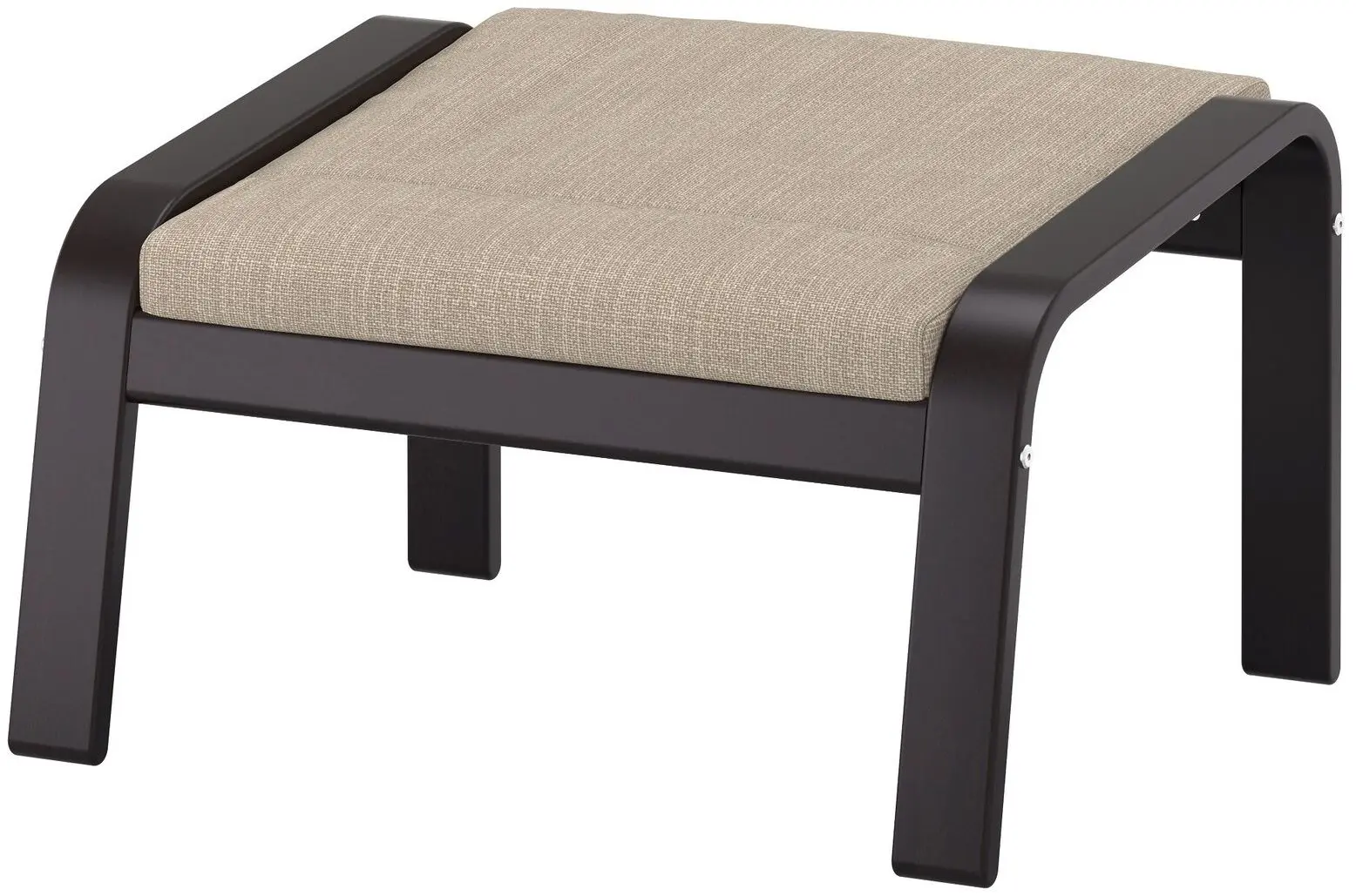 Пуф Ikea Poang (Черно-Коричневый/Хилларед Бежевый)