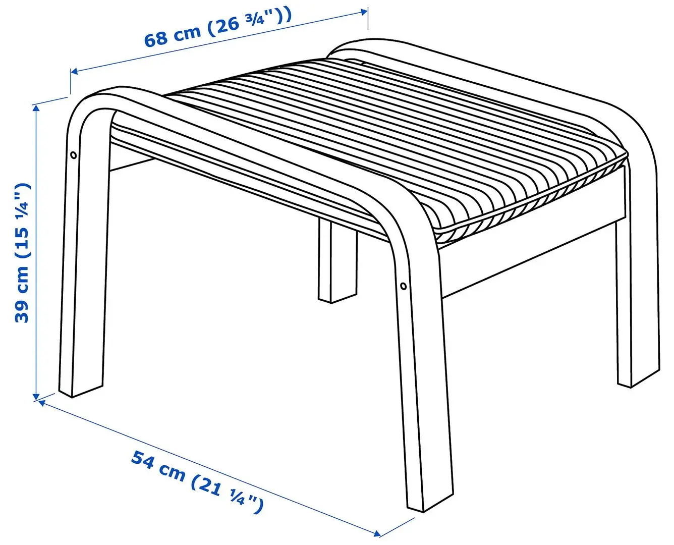 Puf Ikea Poang (Negru-maro/Knisa Negru)