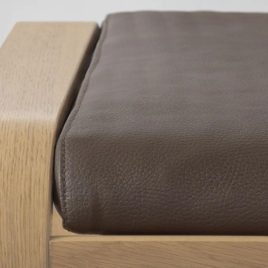 Puf Ikea Poang (Furnir Stejar Alb/Glose Maro închis)