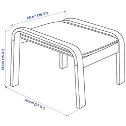 Puf Ikea Poang (Furnir Stejar Alb/Glose Maro închis) Thumb