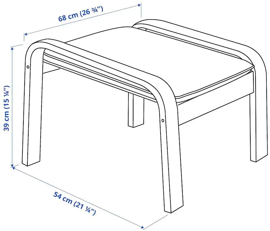 Puf Ikea Poang (Furnir Stejar Alb/Glose Maro închis)