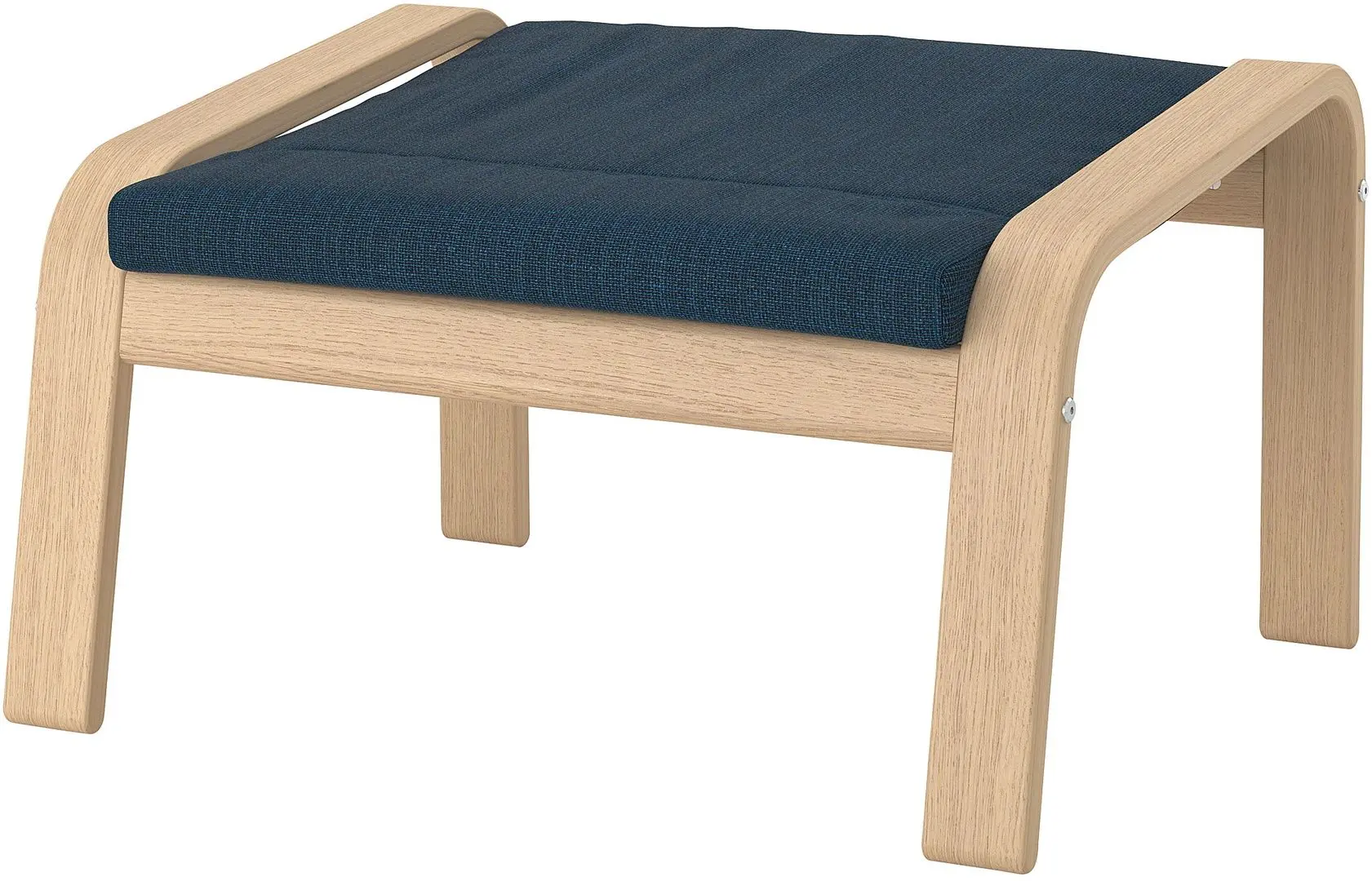 Пуф Ikea Poang (Дубовый шпон Беленый/Хилларед Темно-Синий)