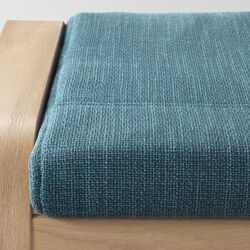 Пуф Ikea Poang (Дубовый шпон Беленый/Хилларед Темно-Синий) Thumb