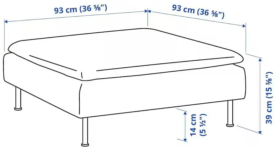 Пуф Ikea Soderhamn (Тонеруд Серый)