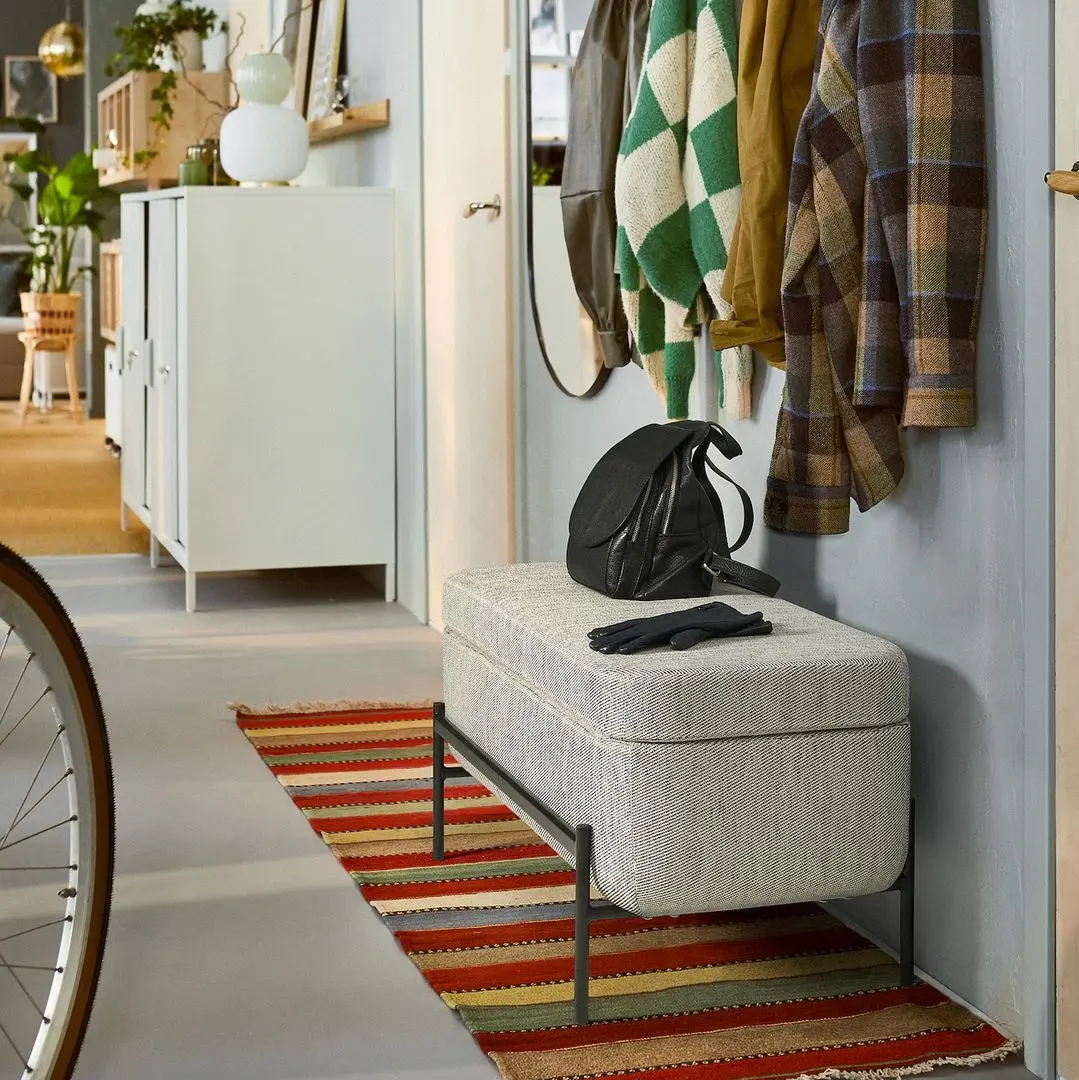 Банкетка Ikea Valtorp/Viarp с местом для хранения 103см (Бежевый/Коричневый)