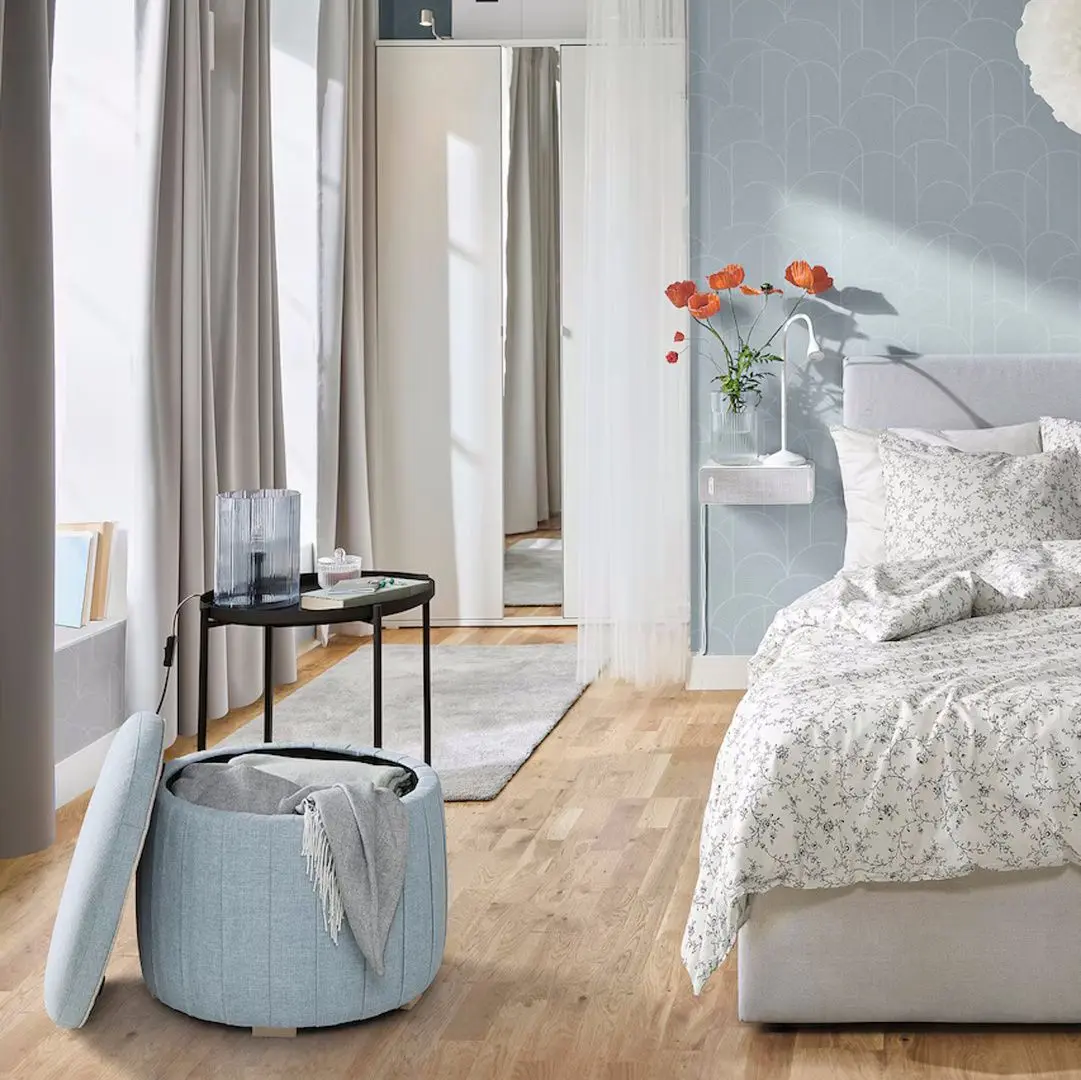 Пуф Ikea Aterloga/Kilanda с ящиком (Голубой)