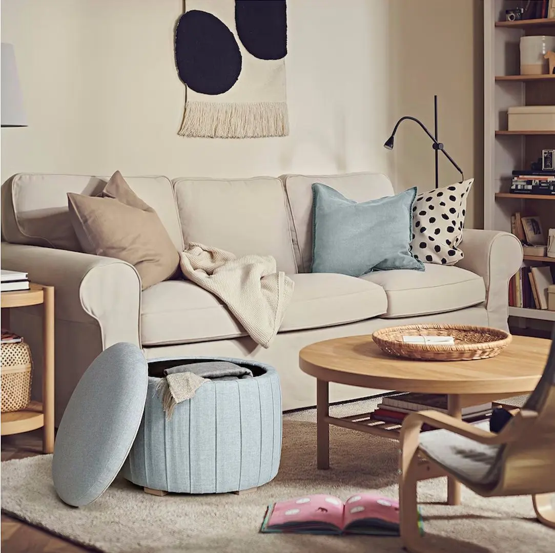 Пуф Ikea Aterloga/Kilanda с ящиком (Голубой)