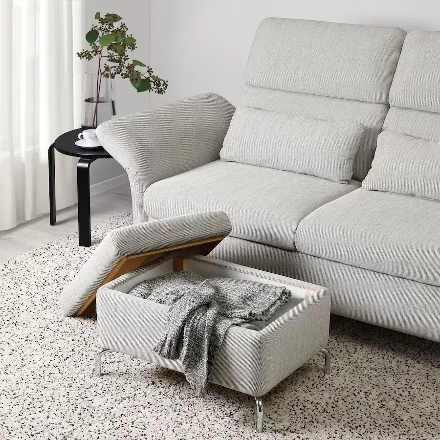 Puf Ikea Fammarp/Viarp (Bej-maro/Metal) - 5