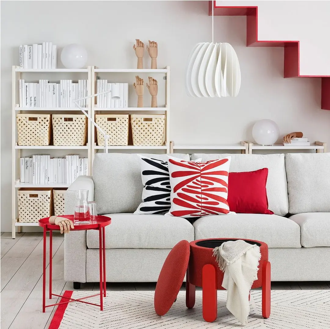 Puf Ikea Forlunda/Tonerud (Rosu)