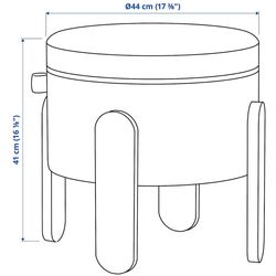 Puf Ikea Forlunda/Tonerud spatiu depozitare (Gri/Fag) Thumb