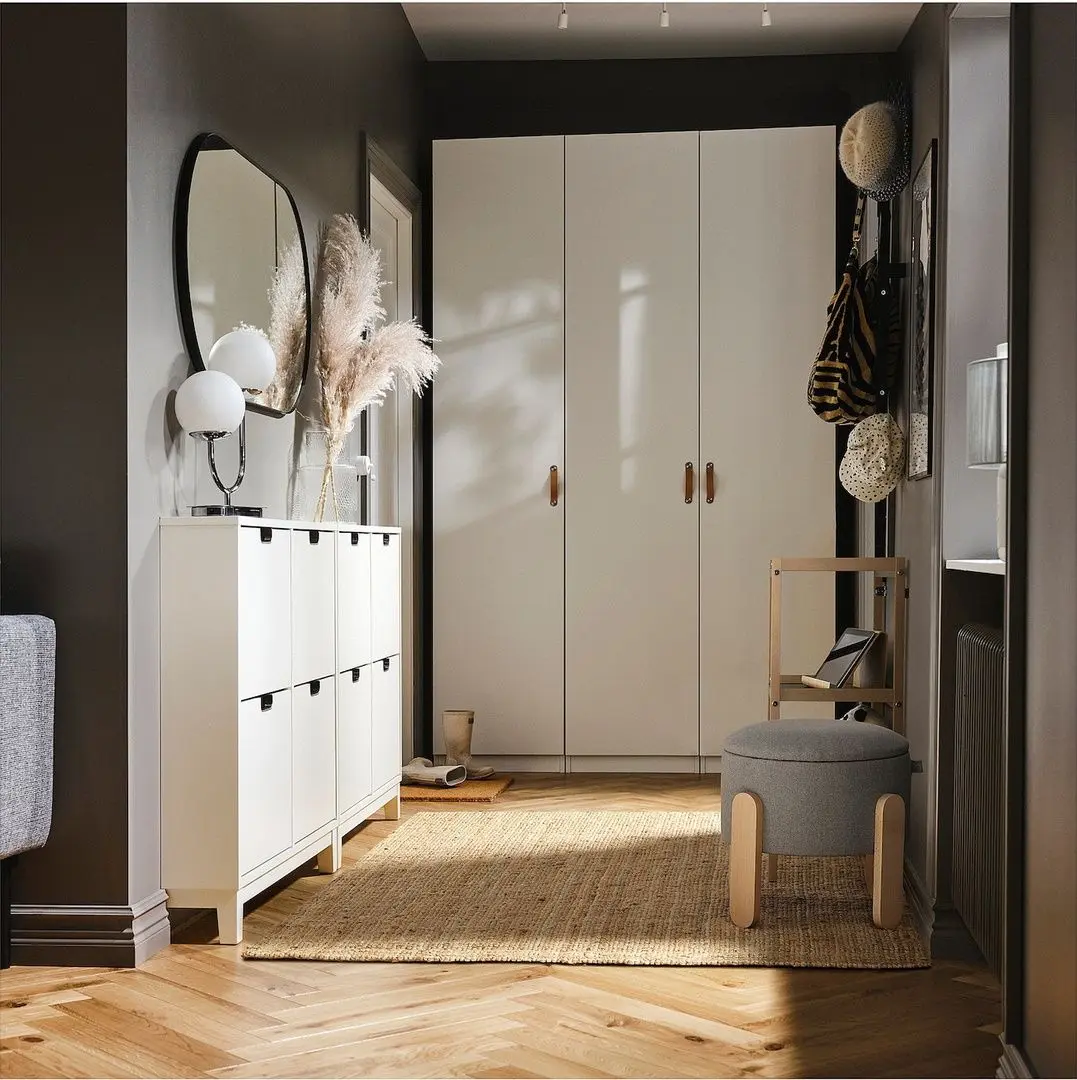 Puf Ikea Forlunda/Tonerud spatiu depozitare (Gri/Fag)