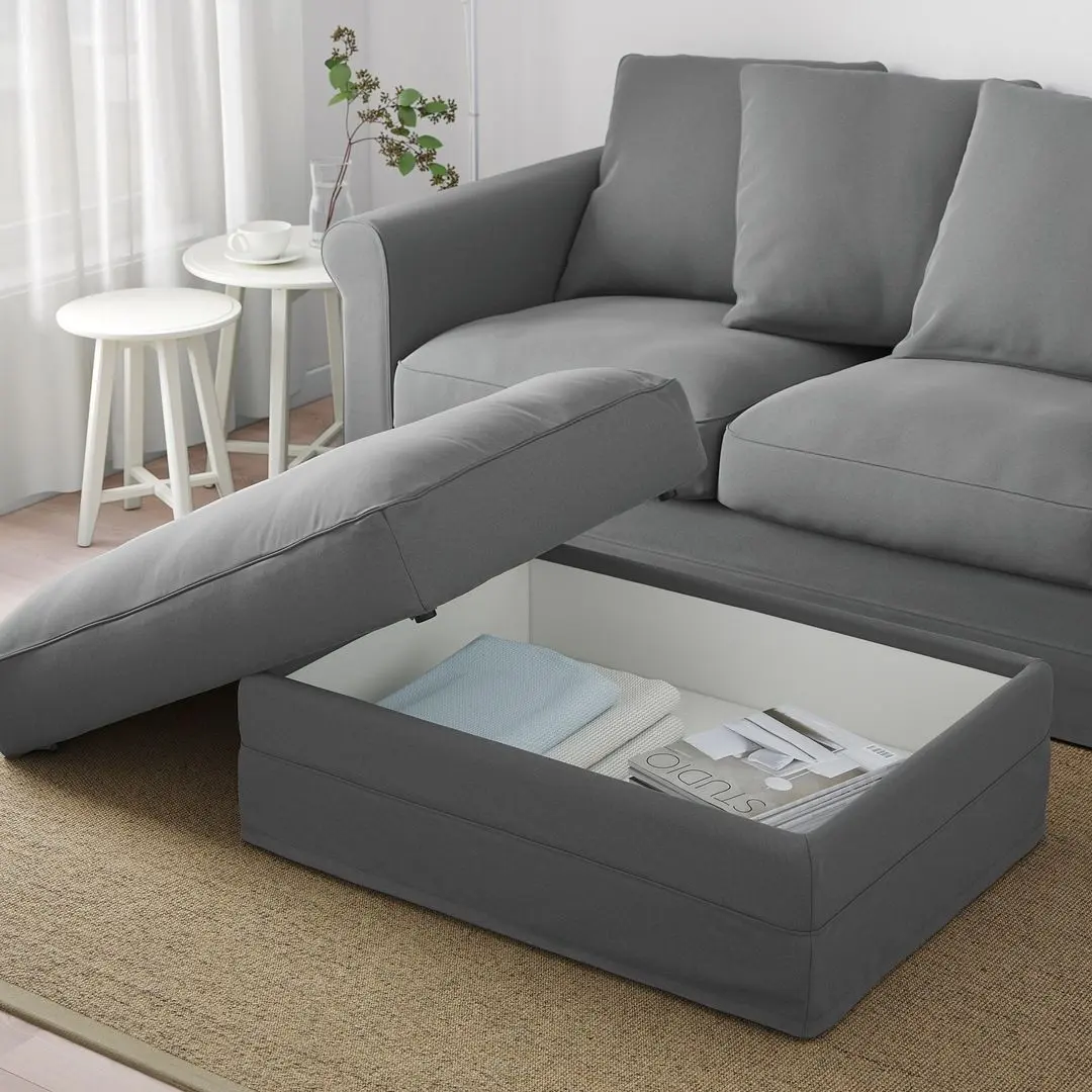 Puf Ikea Gronlid cu depozitare (Ljungen Gri Mediu) - 4