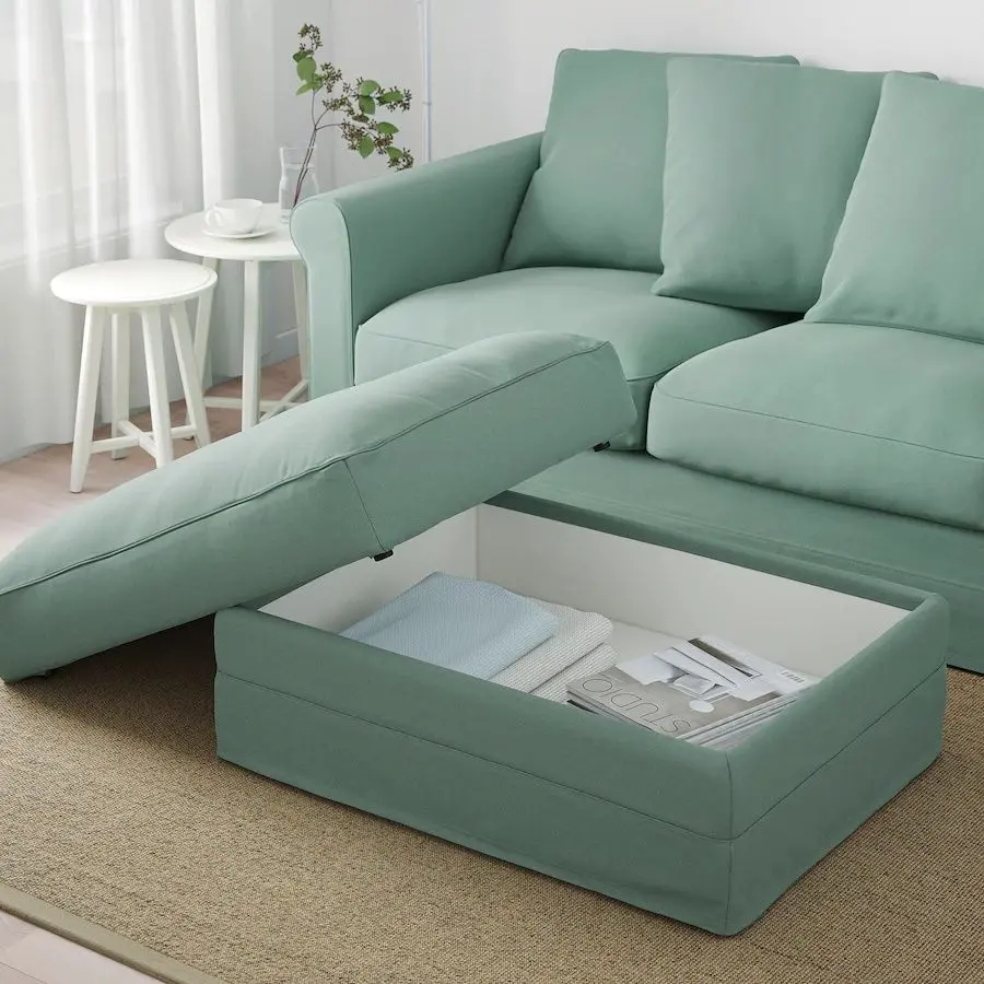 Puf Ikea Gronlid cu depozitare (Ljungen Verde Deschis) - 4