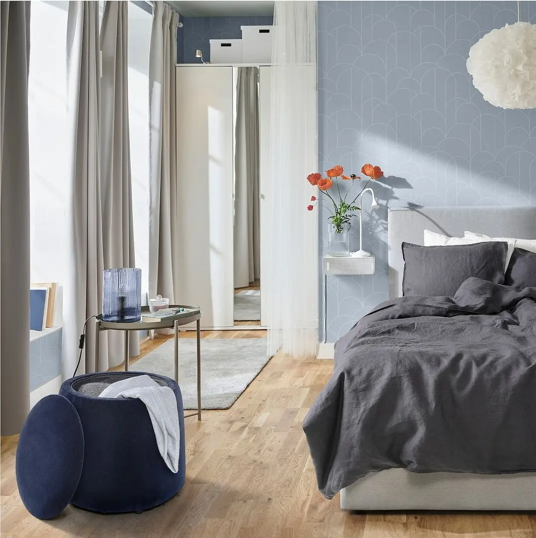 Puf Ikea Jarrestad/Djuparp (Albastru-inchis)