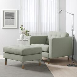 Puf Ikea Landskrona/Gunnared (Verde deschis/Lemn) Thumb